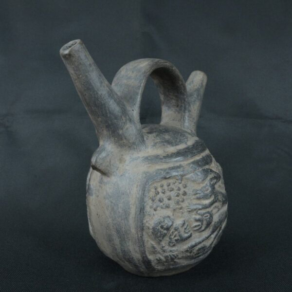 Pre Columbian Chimú Ceramic Ritual Bottle Ancient Artifact Peru - Imagen 8