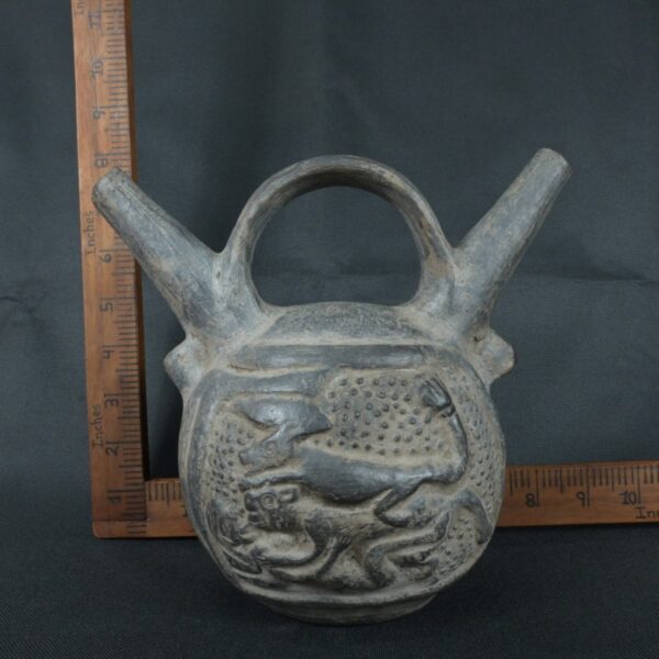 Pre Columbian Chimú Ceramic Ritual Bottle Ancient Artifact Peru - Imagen 19