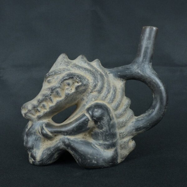 Pre Columbian Moche Ceramic Bottle Ritual Artifact Andean Collector - Imagen 2