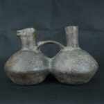 Pre Columbian Chimú Ceramic Dual Vessel Sacred Artifact Peru