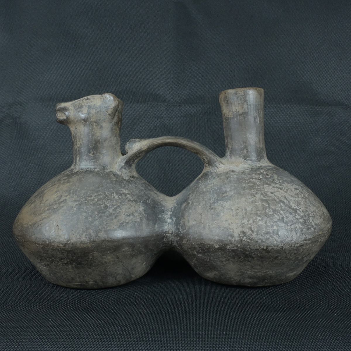 DSC_0815 Pre Columbian Chimú Ceramic Dual Vessel Sacred Artifact Peru - Imagen 1