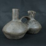 Pre Columbian Chimú Ceramic Dual Vessel Sacred Artifact Peru - Imagen 4