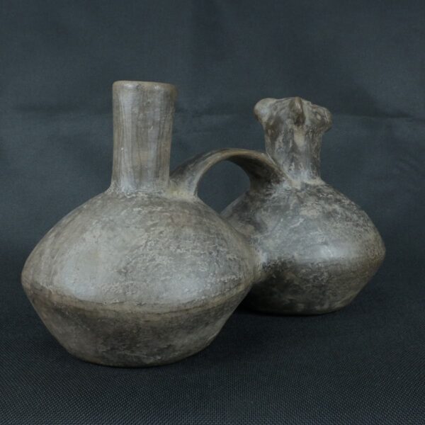 Pre Columbian Chimú Ceramic Dual Vessel Sacred Artifact Peru - Imagen 4