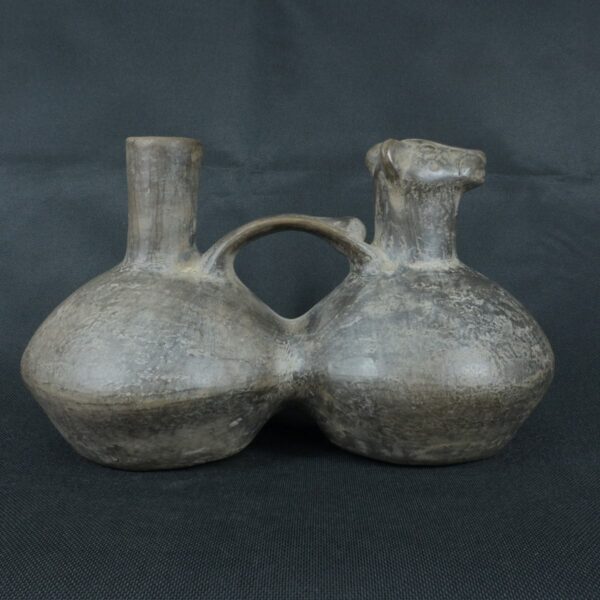 Pre Columbian Chimú Ceramic Dual Vessel Sacred Artifact Peru - Imagen 5