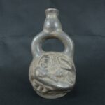 Pre Columbian Moche Ceramic Bottle Ritual Artifact Ancient Peru - Imagen 5