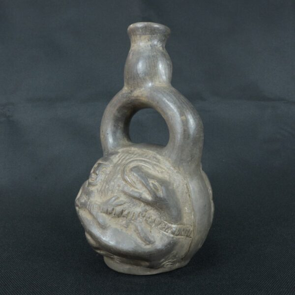 Pre Columbian Moche Ceramic Bottle Ritual Artifact Ancient Peru - Imagen 6