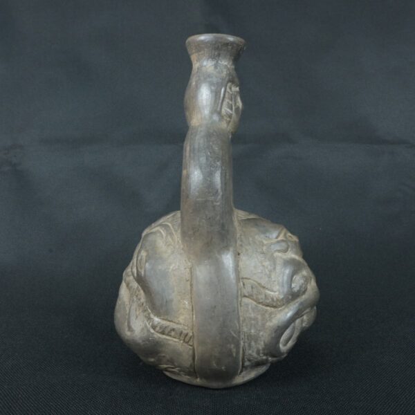 Pre Columbian Moche Ceramic Bottle Ritual Artifact Ancient Peru - Imagen 7