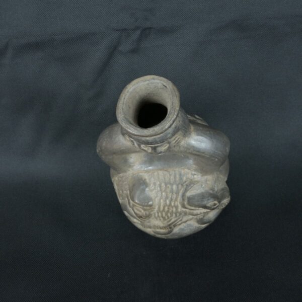 Pre Columbian Moche Ceramic Bottle Ritual Artifact Ancient Peru - Imagen 9