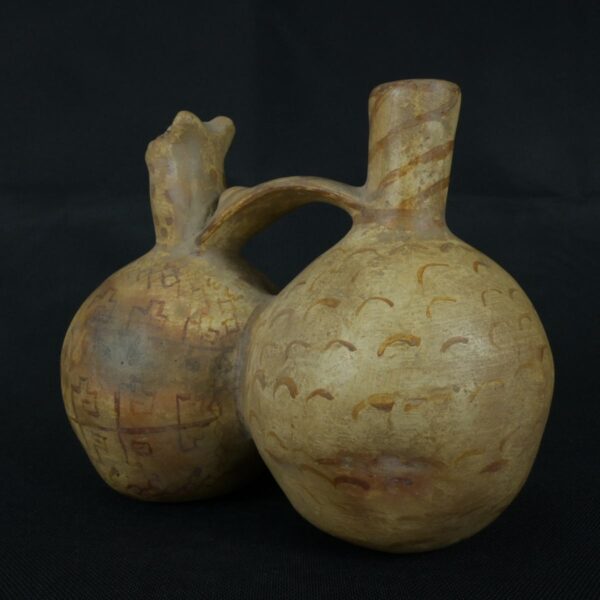 Pre Columbian Moche Ceramic Whistle Ritual Artifact Peru Collectible - Imagen 2