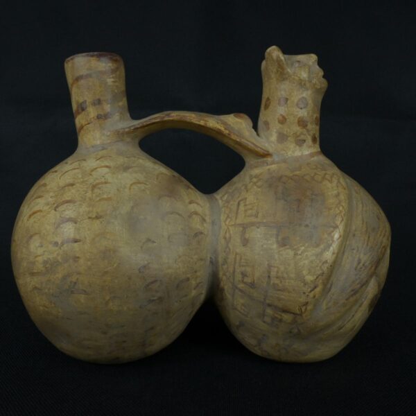 Pre Columbian Moche Ceramic Whistle Ritual Artifact Peru Collectible - Imagen 5