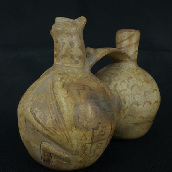 Pre Columbian Moche Ceramic Whistle Ritual Artifact Peru Collectible - Imagen 8