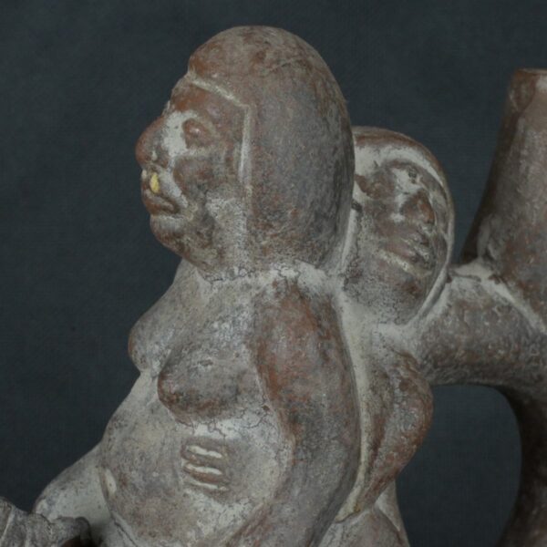 Pre Columbian Moche Pottery Vessel Ancient Ceremonial Artifact - Imagen 12