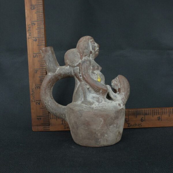 Pre Columbian Moche Pottery Vessel Ancient Ceremonial Artifact - Imagen 15