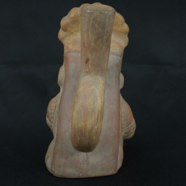 Pre Columbian Moche Ceramic Warrior Bottle Ritual Artifact Collectible - Imagen 4