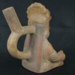 Pre Columbian Moche Ceramic Warrior Bottle Ritual Artifact Collectible - Imagen 5