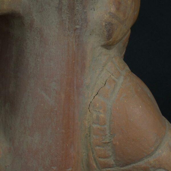 Pre Columbian Moche Ceramic Warrior Bottle Ritual Artifact Collectible - Imagen 17