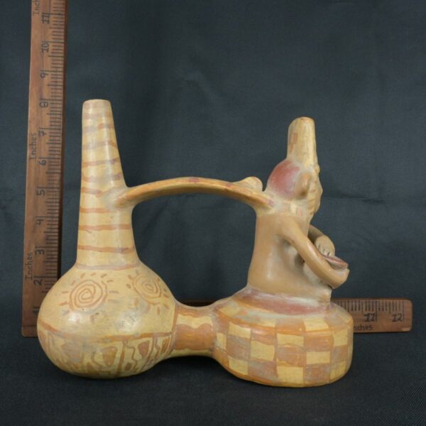 Pre Columbian Nazca Ceramic Whistle Ritual Artifact Collectible - Imagen 16