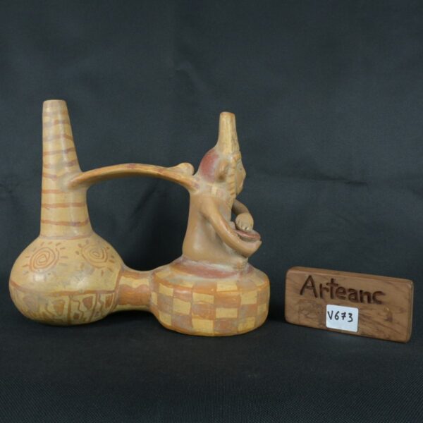 Pre Columbian Nazca Ceramic Whistle Ritual Artifact Collectible - Imagen 17