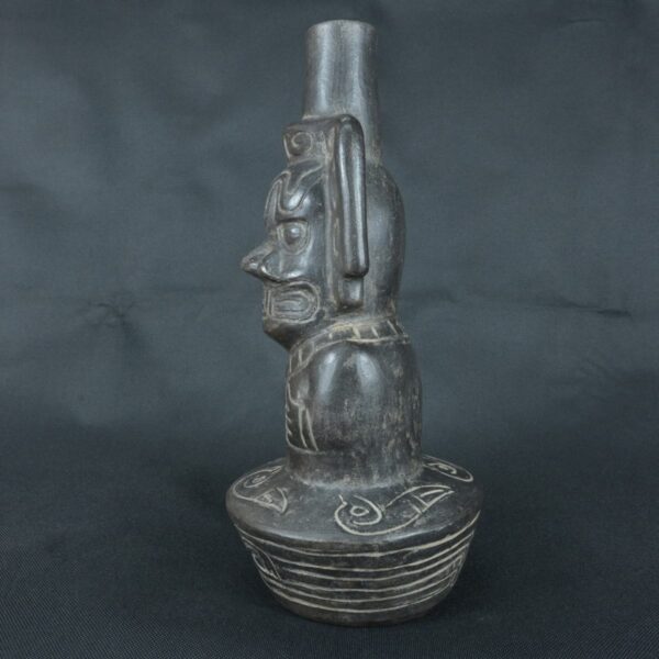 Pre Columbian Moche Ceramic Vessel Ritual Artifact Peru Collectible - Imagen 3