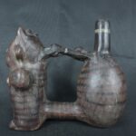 Pre Columbian Vicus Ceramic Double Chamber Whistling Ritual Artifact - Imagen 2