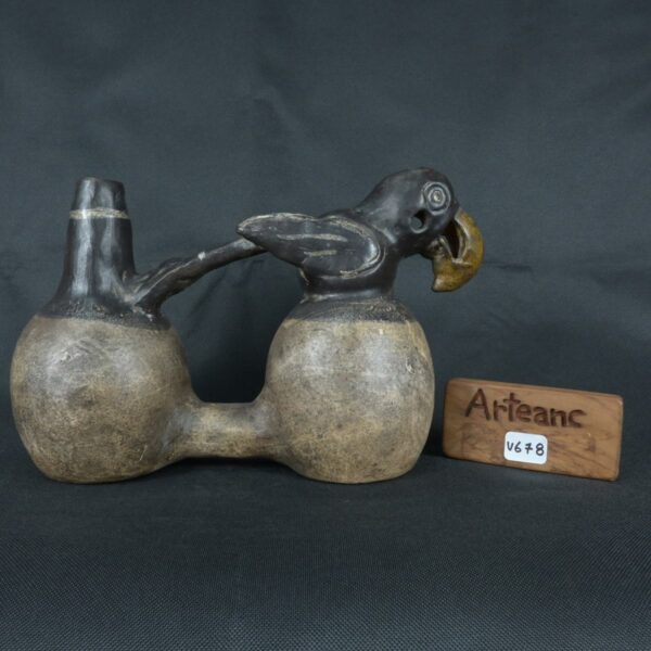 Pre Columbian Moche Ceramic Whistle Ritual Artifact Andean Collectible - Imagen 19