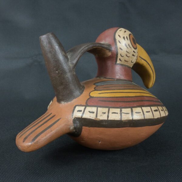 Pre Columbian Nazca Pottery Bird Vessel Ceremonial Artifact - Imagen 4