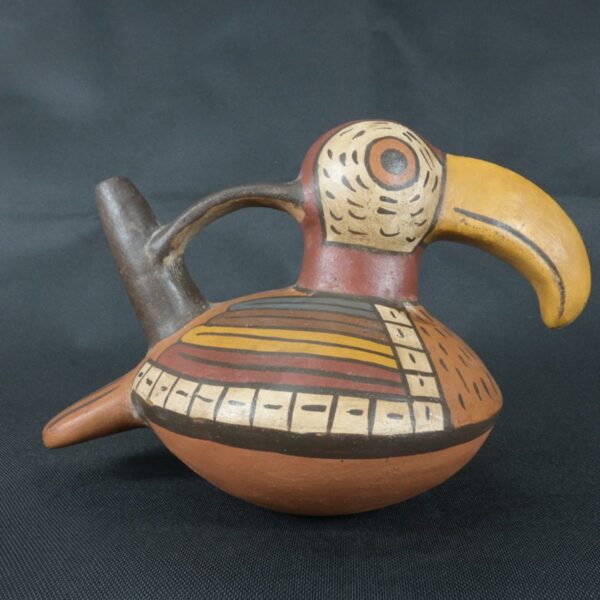 Pre Columbian Nazca Pottery Bird Vessel Ceremonial Artifact - Imagen 5