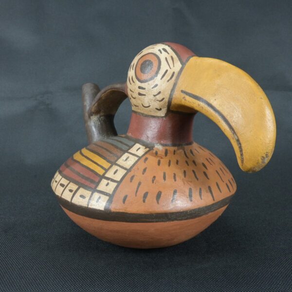 Pre Columbian Nazca Pottery Bird Vessel Ceremonial Artifact - Imagen 6