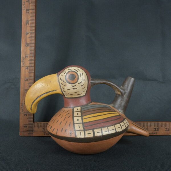Pre Columbian Nazca Pottery Bird Vessel Ceremonial Artifact - Imagen 11