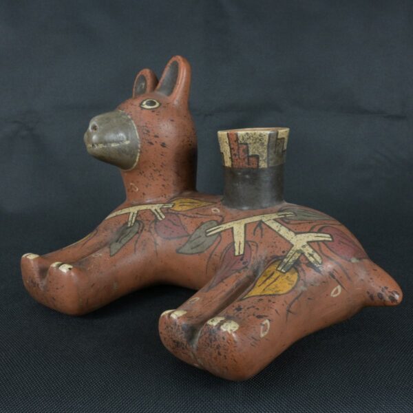 Pre Columbian Moche Pottery Animal Vessel Ceremonial Artifact - Imagen 2