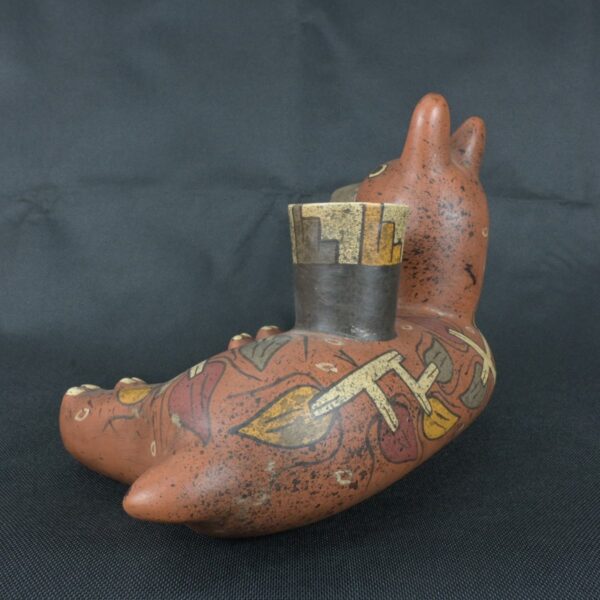 Pre Columbian Moche Pottery Animal Vessel Ceremonial Artifact - Imagen 4