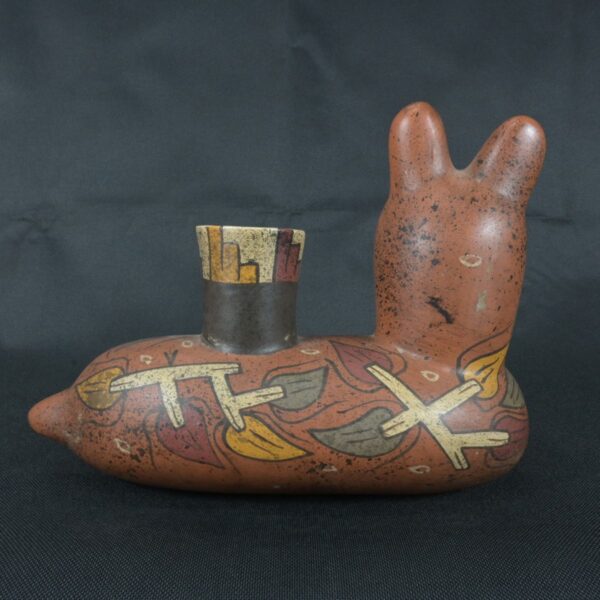 Pre Columbian Moche Pottery Animal Vessel Ceremonial Artifact - Imagen 5