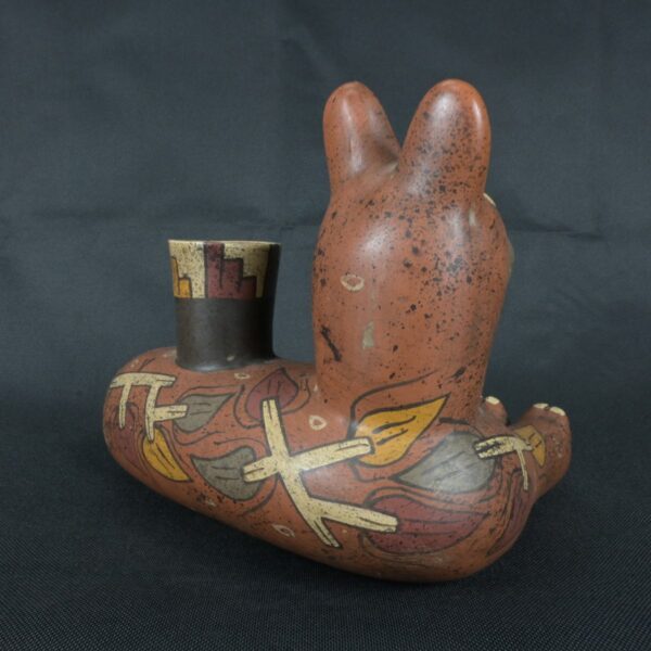 Pre Columbian Moche Pottery Animal Vessel Ceremonial Artifact - Imagen 6