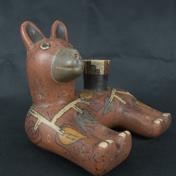 Pre Columbian Moche Pottery Animal Vessel Ceremonial Artifact - Imagen 8