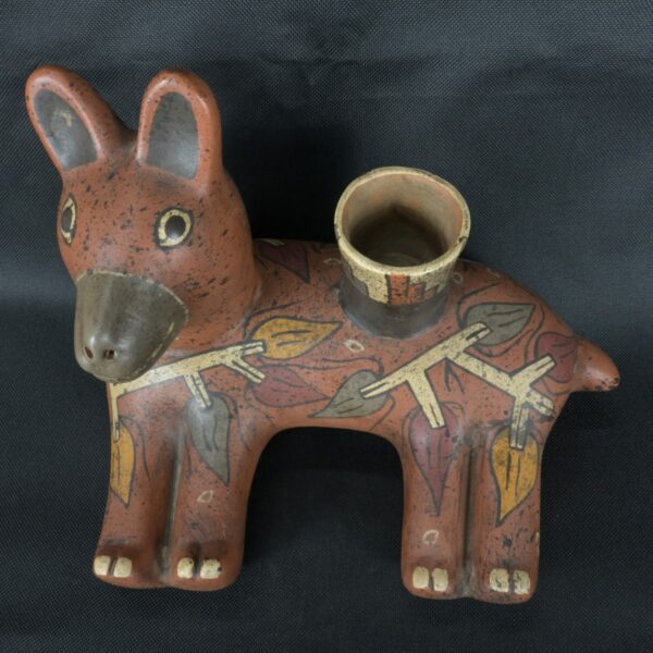 Pre Columbian Moche Pottery Animal Vessel Ceremonial Artifact - Imagen 9