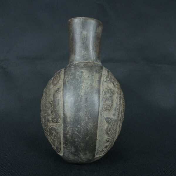 Pre Columbian Moche Black Ceramic Vessel Ritual Artifact Peru - Imagen 7