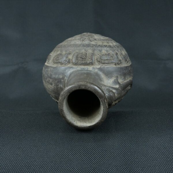 Pre Columbian Moche Black Ceramic Vessel Ritual Artifact Peru - Imagen 9