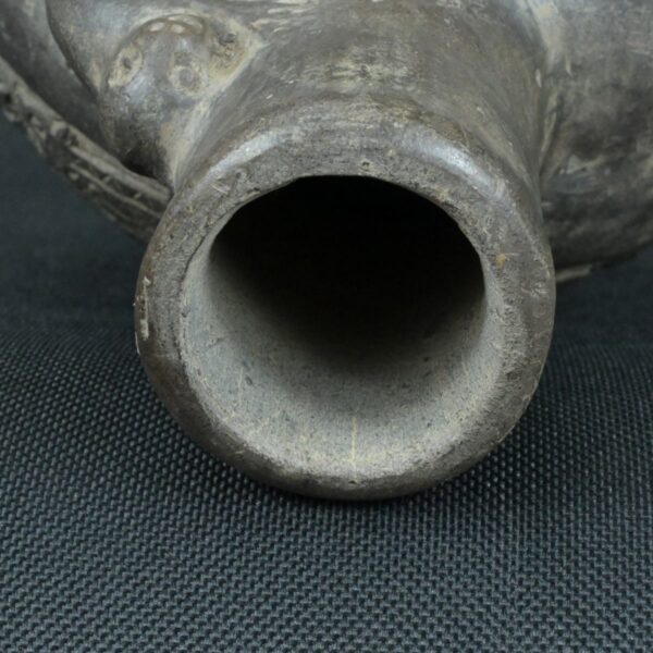 Pre Columbian Moche Black Ceramic Vessel Ritual Artifact Peru - Imagen 14