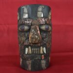Pre Columbian Moche Wooden Vessel with Shell and Bone Inlays Ritual