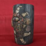 Pre Columbian Moche Wooden Vessel with Shell and Bone Inlays Ritual - Imagen 3