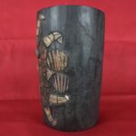 Pre Columbian Moche Wooden Vessel with Shell and Bone Inlays Ritual - Imagen 4
