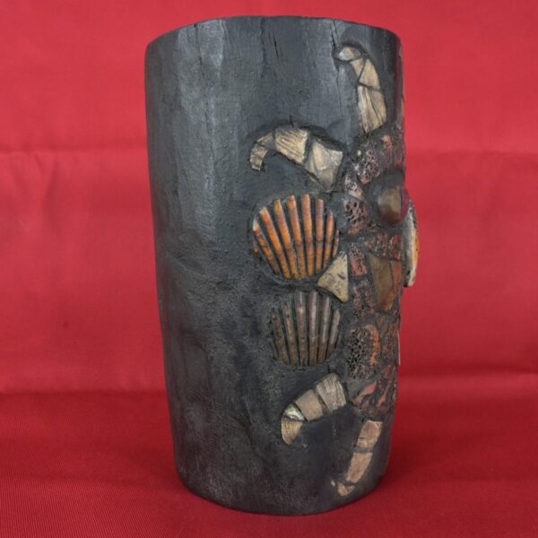 Pre Columbian Moche Wooden Vessel with Shell and Bone Inlays Ritual - Imagen 7