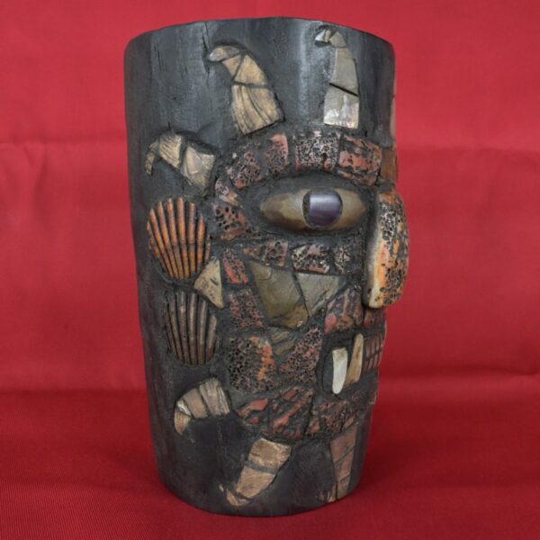 Pre Columbian Moche Wooden Vessel with Shell and Bone Inlays Ritual - Imagen 8