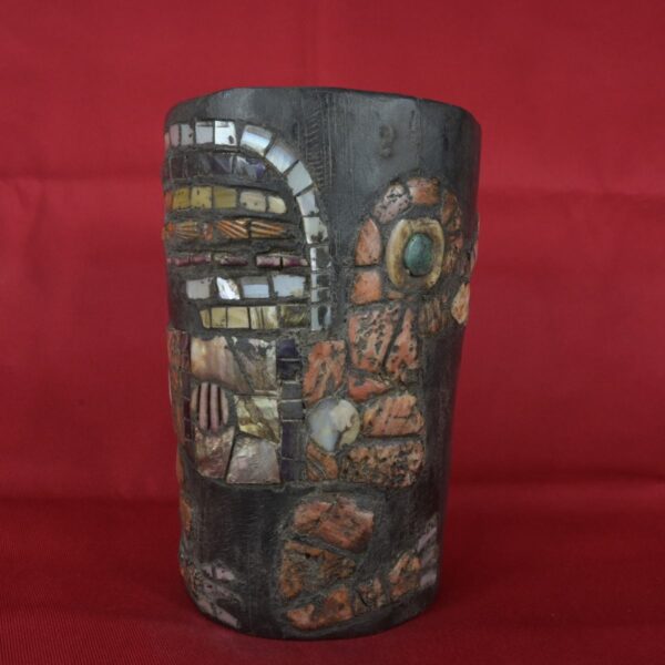 Pre Columbian Moche Wooden Vessel Ritual Artifact with Inlays - Imagen 2