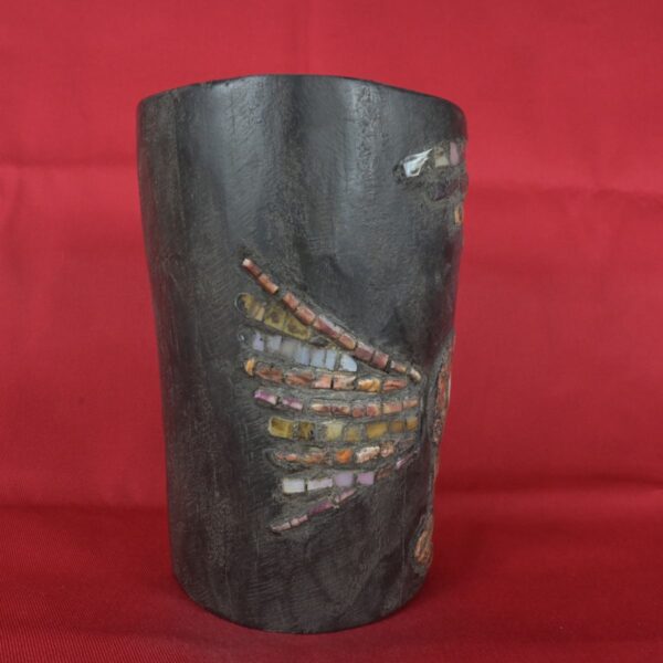 Pre Columbian Moche Wooden Vessel Ritual Artifact with Inlays - Imagen 6