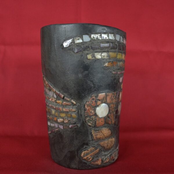 Pre Columbian Moche Wooden Vessel Ritual Artifact with Inlays - Imagen 7
