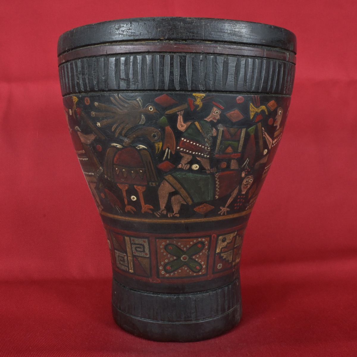 DSC_1282 Pre Columbian Inca Ceramic Quero Ritual Vessel Andean Artifact - Imagen 1
