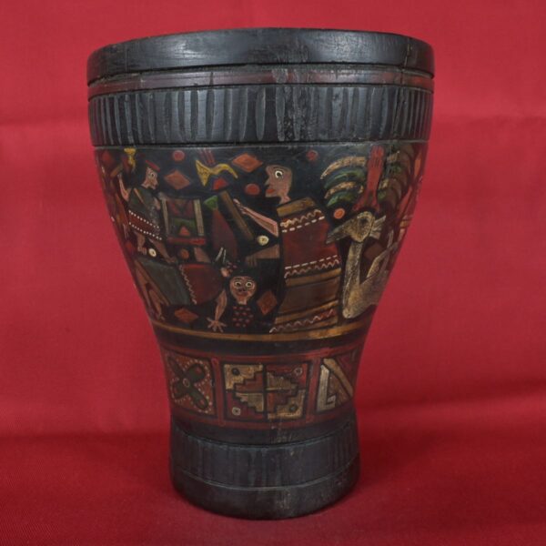 Pre Columbian Inca Ceramic Quero Ritual Vessel Andean Artifact - Imagen 2