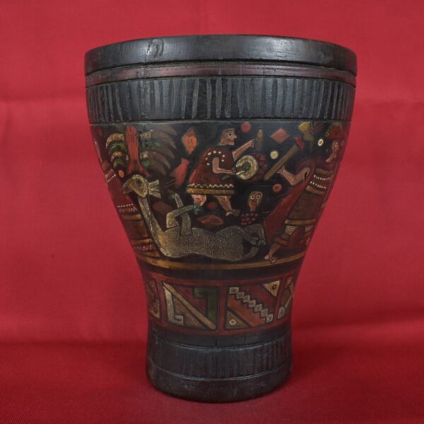 Pre Columbian Inca Ceramic Quero Ritual Vessel Andean Artifact - Imagen 3