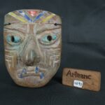 Pre Columbian Chavin Stone Mask Ritual Artifact with Inlays - Imagen 14